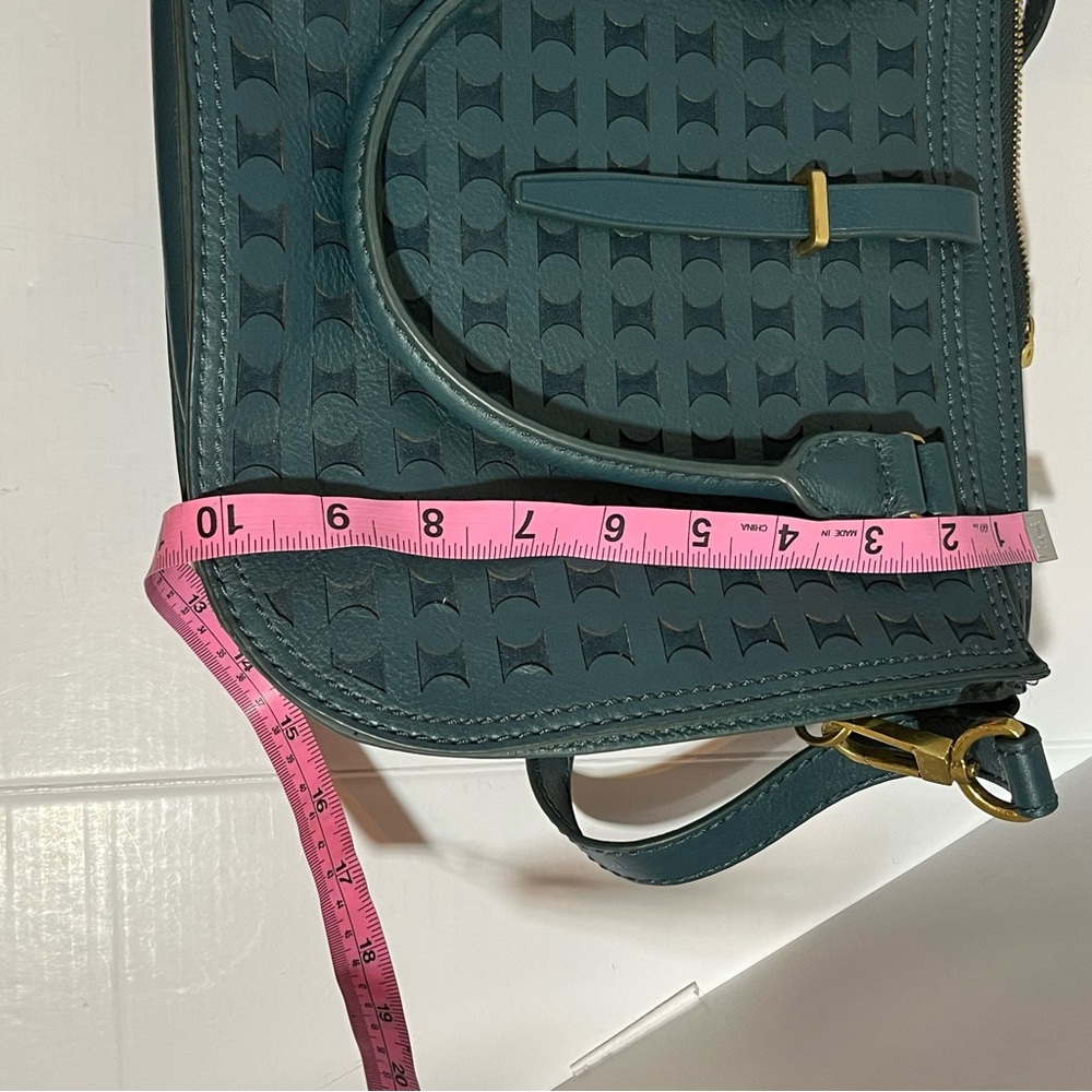 Fossil Green Ryder Satchel Crossbody Signature Jacquard style Leather Bag Wallet - Picture 13 of 14